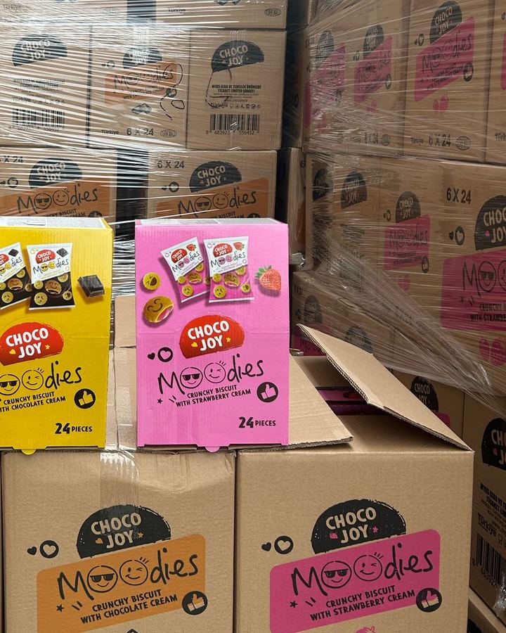 Choco Joy cartons being loaded for export